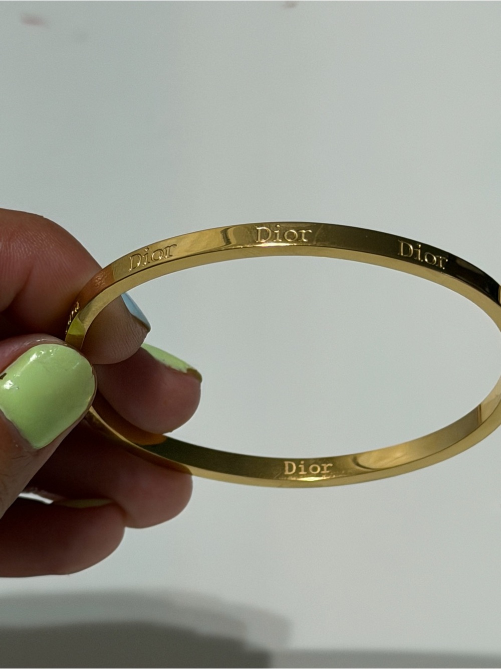 Dior Gold Signature Engraved Bangle - Picture 3 of 6